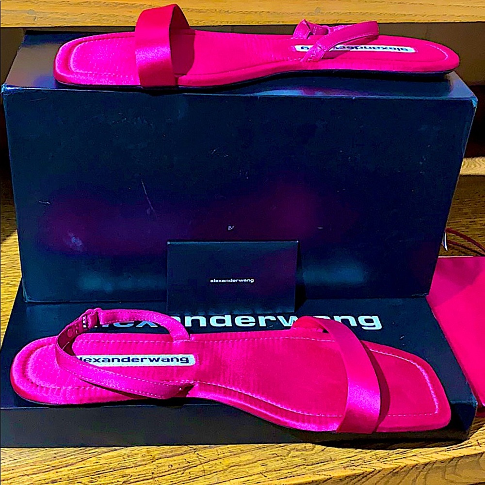 Alexander Wang Pink Satin Sandals.